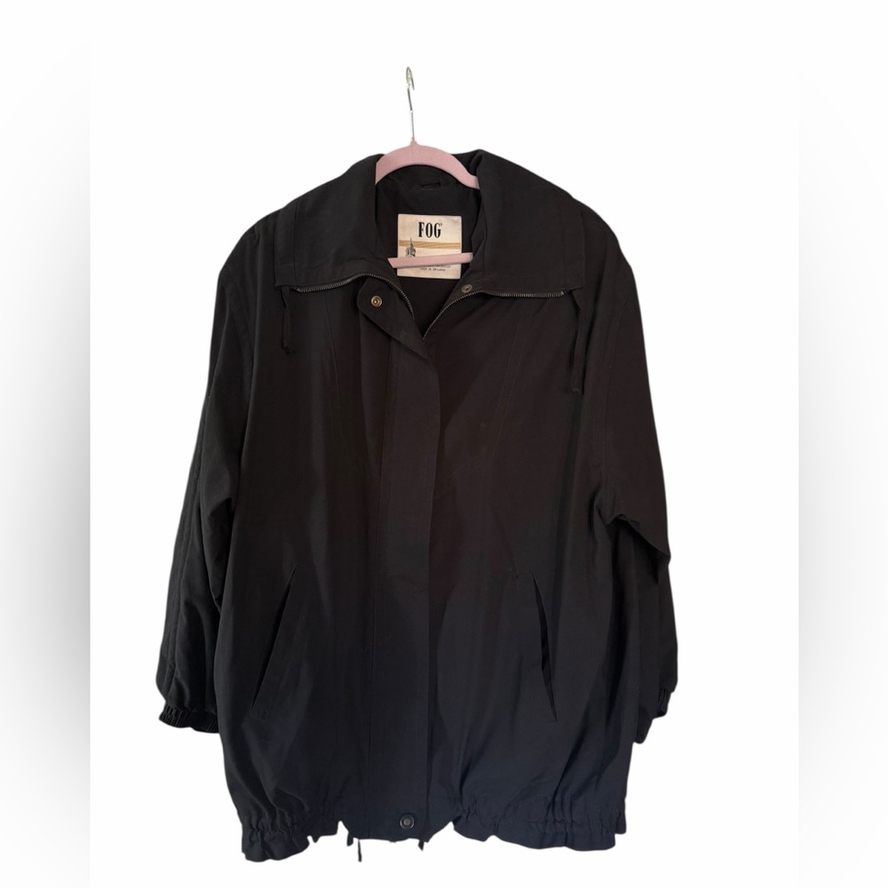 FOG by London Fog Black Men’s Zip Jacket L Water Repellent Windbreaker VTG